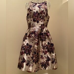 Lilly Pulitzer Jollian Floral Brocade Dress Size 6 in Navy and Cherry